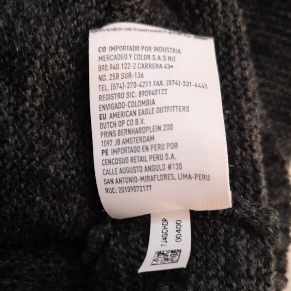 American Eagle Men's Size XS Full Zip Dark Grey Sweater - Picture 9 of 13